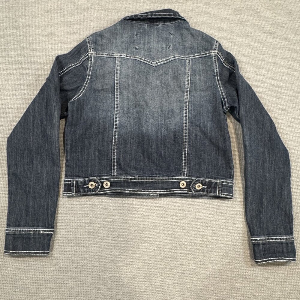 Maurices Womens Blue Denim Jean Jacket Size S Button Front Pockets Long Sleeve - Picture 5 of 14